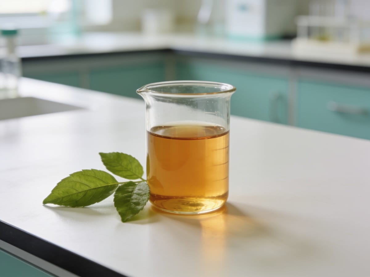 Herbal extract in a glass beaker